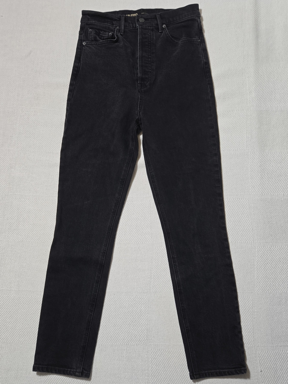 GRLFRND Black High-Rise Slim Crop Ankle Jeans